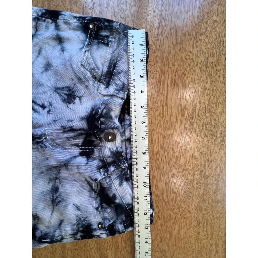 Imperial Premium Womens Tie Dye Skinny Jeans Black White‎ Distressed Size 7